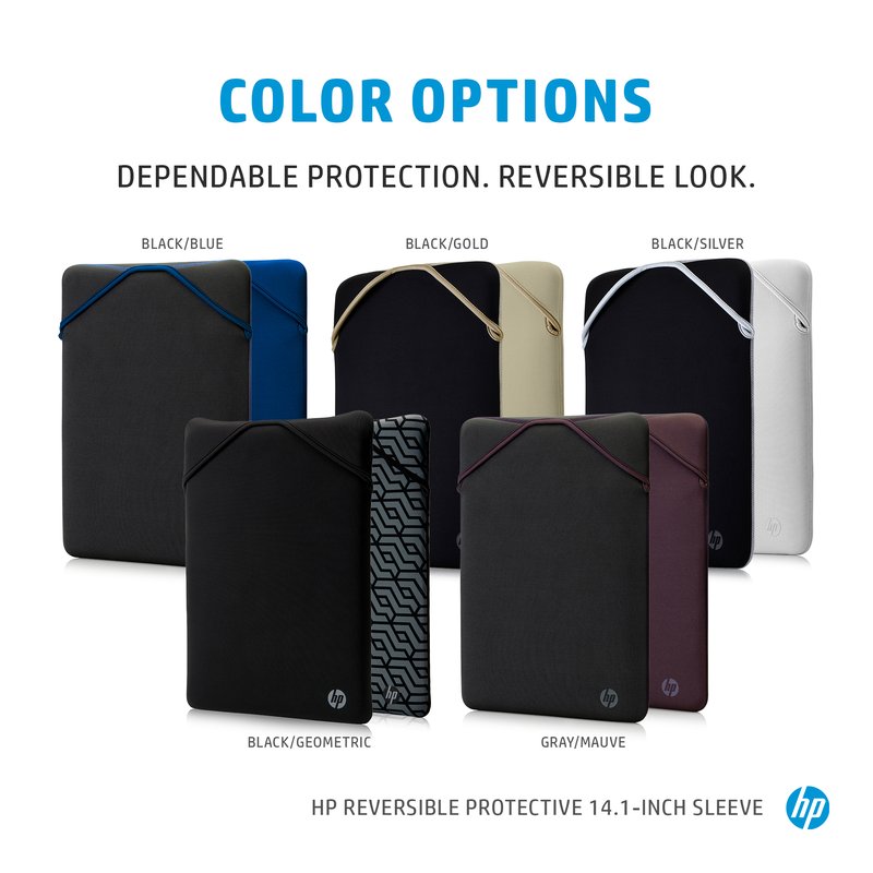 HP 14 Reversible Sleeve, Sanitizable - Black, Blue thumbnail 4