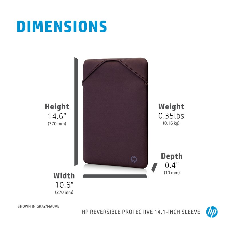 HP 14 Reversible Sleeve, Sanitizable - Black, Blue thumbnail 5