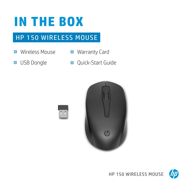 HP 150 Wireless Mouse - Black thumbnail 4