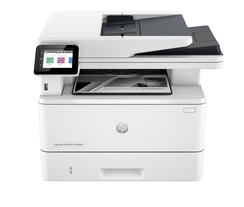 HP LaserJet Pro MFP 4102fdn AIO All-in-One Printer - A4 Mono Laser, Print/Copy/Dual-Side Scan/Fax, Automatic Document Feeder, Auto-Duplex, LAN, 40ppm, 750-4000 pages per month (replaces M428fdn) - Image 1