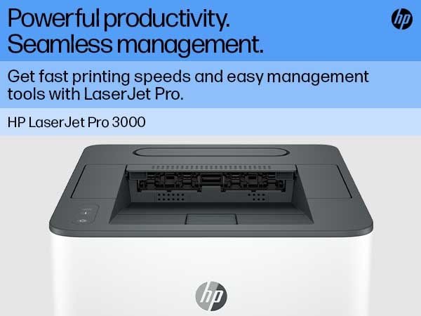 HP LaserJet Pro 3002dn Printer - A4 Mono Laser, Print, Auto-Duplex, LAN, 33ppm, 350-2500 pages per month thumbnail 5