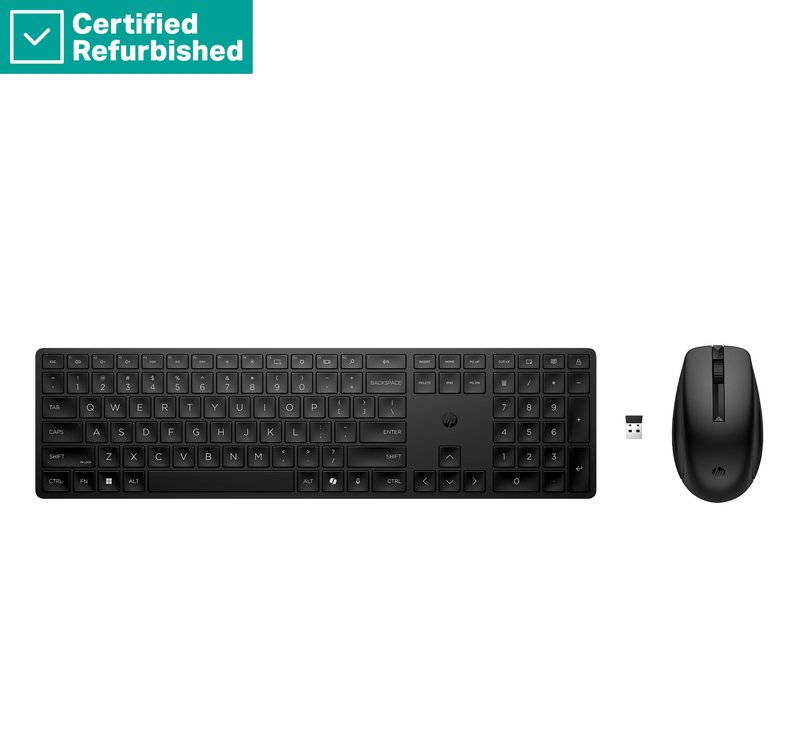 RENEW GOLD HP 655 Wireless Mouse Keyboard Combo, spill resistant - Black - US ENG thumbnail 2