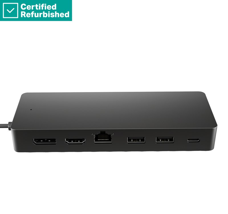 RENEW GOLD HP Universal USB-C Multiport Travel Hub 65W - 2 x USB 3.2, 2 x USB-C, 1 x DP, 1 x HDMI, 1 x RJ-45, 1 year - Image 1