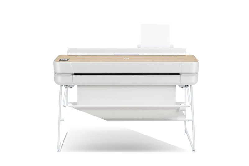 HP DesignJet Studio Printer/Plotter w/High-Tech Wood Design - 36" Roll/A4,A3,A2,A1,A0 Color Ink, Print, Auto Sheet Feeder, Auto Horizontal Cutter, LAN, WiFi, 25 sec/A1 page, 82 A1 prints/hour, with Stand - Image 1