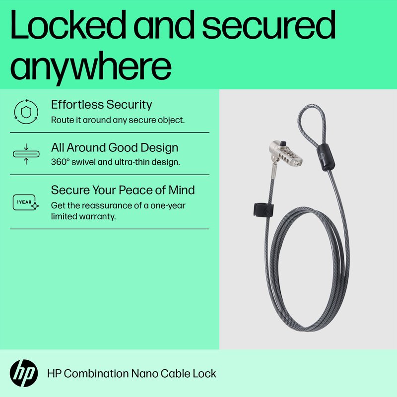 HP Nano Combination Cable Lock thumbnail 3