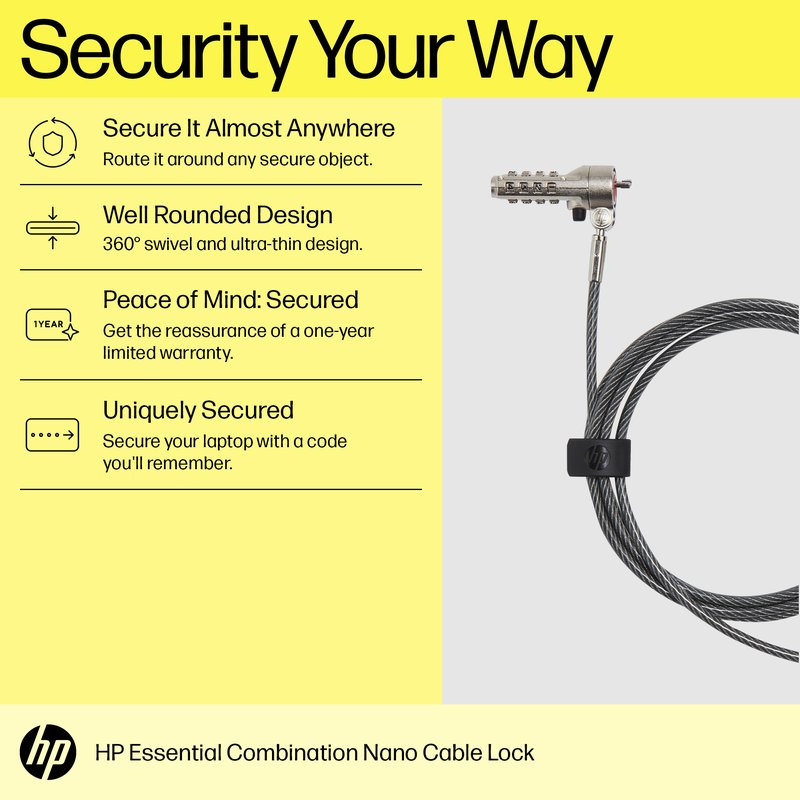 HP Nano Essential Combination Cable Lock thumbnail 4