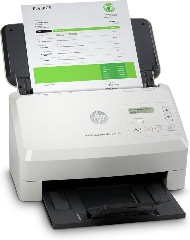 HP ScanJet Enterprise Flow 5000 s5 Scanner - A4 Color 600dpi, Sheetfeed Scanning, Automatic Document Feeder, Auto-Duplex, OCR/Scan to Text, 65ppm, 7500 pages per day thumbnail 2
