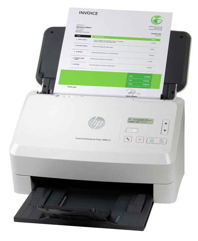 HP ScanJet Enterprise Flow 5000 s5 Scanner - A4 Color 600dpi, Sheetfeed Scanning, Automatic Document Feeder, Auto-Duplex, OCR/Scan to Text, 65ppm, 7500 pages per day thumbnail 3