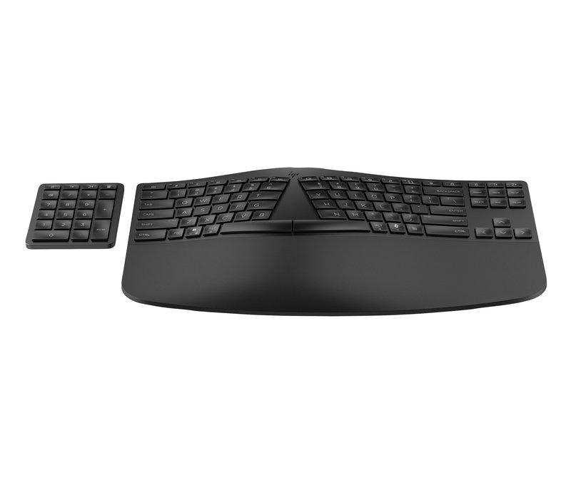 HP 965 Ergonomic Wireless Bluetooth Keyboard Keypad Combo, Sanitizable, Programmable, Split Zone Layout w/Negative Tilt (adjustable) - Black - US ENG thumbnail 3