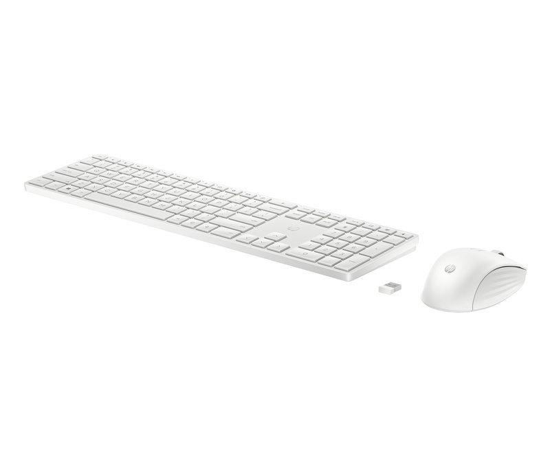 HP 655 Wireless Mouse Keyboard Combo, spill resistant - White – Nordic - Image 1