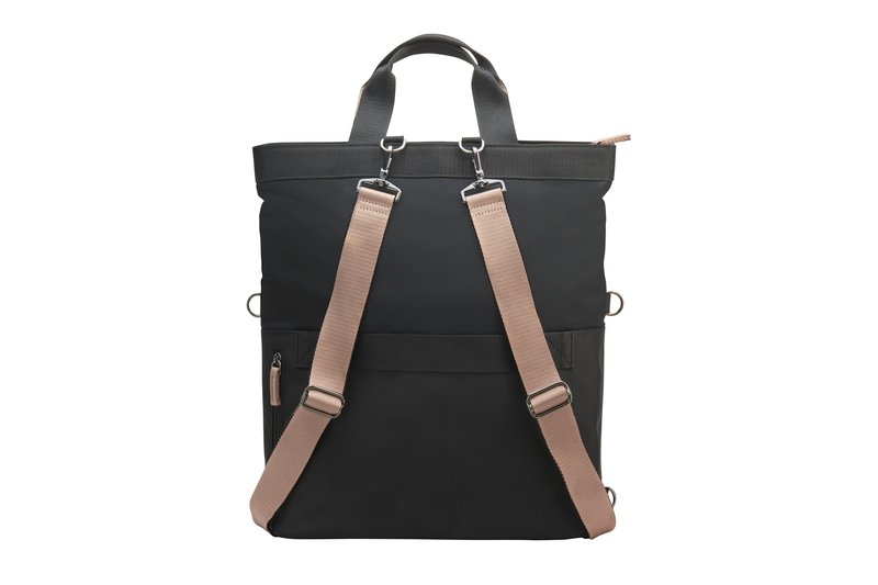 HP 14 Backpack Tote - 18 Liter Capacity, 4-way Convertible (backpack/tote/bag/handbag w/shoulder strap included), RFID Pocket, Extra Durable - Black, Beige thumbnail 4