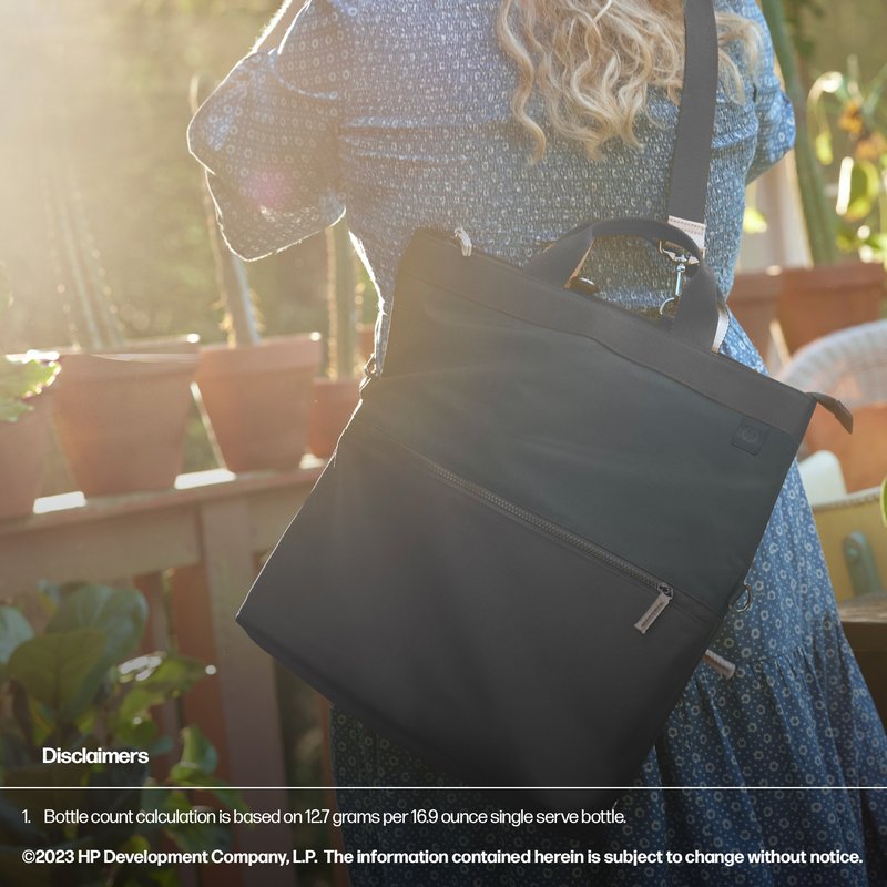 HP 14 Backpack Tote - 18 Liter Capacity, 4-way Convertible (backpack/tote/bag/handbag w/shoulder strap included), RFID Pocket, Extra Durable - Black, Beige thumbnail 6