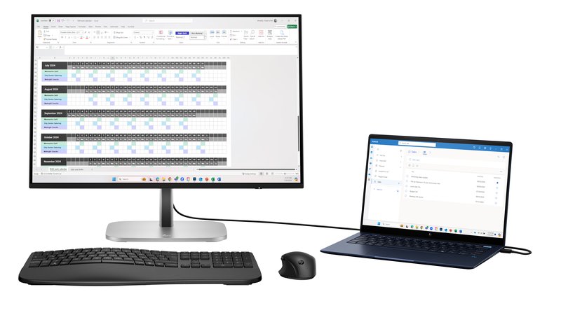 HP 524pn Series 5 Pro WUXGA Monitor - 24" 1920x1200 WUXGA 350-nit 100Hz AG, IPS, HDMI/DisplayPort, 4x USB-A, height adjustable/tilt/swivel/pivot, 3 years (replaces E24i G4) - Image 1
