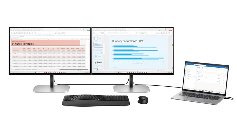 HP 524pu Series 5 Pro FHD Charging Monitor - 23.8" 1920x1080 FHD 350-nit 100Hz AG, IPS, USB-C(100W/15W)/HDMI/DisplayPort Daisy-Chain, 3x USB-A, RJ-45 LAN, height adjustable/tilt/swivel/pivot, 3 years (replaces E24u G5) - Image 1