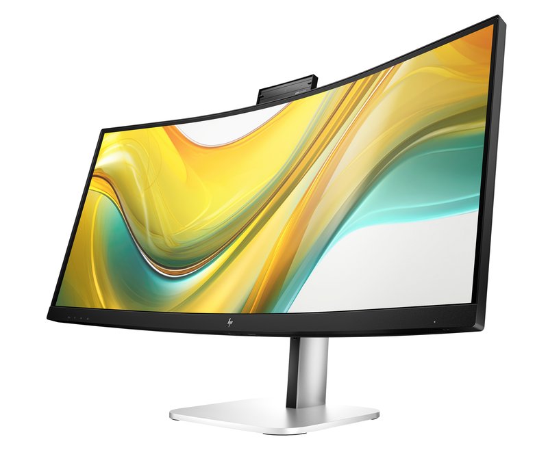 HP 534pm Series 5 Pro WQHD USB-C Curved Conferencing PVC Free Monitor - 34" 3440x1440 WQHD 400-nit AG, VA, USB-C(100W/15W)/HDMI/DisplayPort, 3x USB-A, speakers, 5MP webcam, RJ-45 LAN, height adjustable/tilt/swivel, 3 years (replaces E34m) thumbnail 3