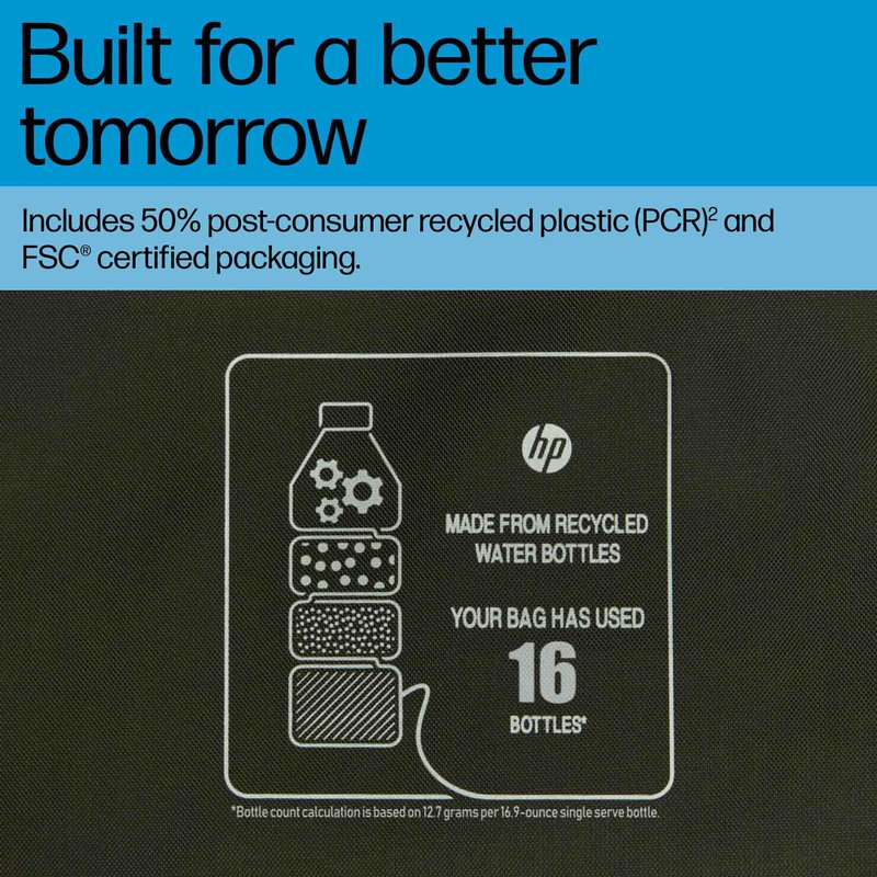 HP Modular 15.6 Sleeve/Top Load with Handles/shoulder strap included, Water Resistant - Dark Olive Green thumbnail 5