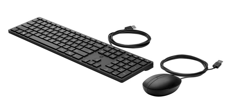HP 320MK USB Wired Mouse Keyboard Combo, spill resistant – Black - US ENG thumbnail 2