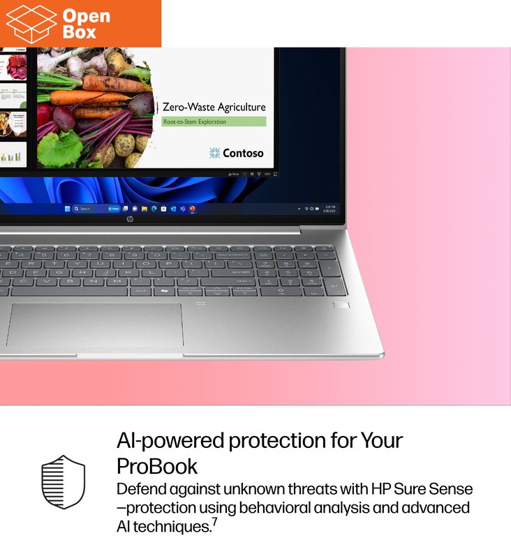 HP ProBook 4 G1i 16 - OPENBOX - Ultra 5-225U, 16GB, 512GB SSD, 16 WUXGA 300-nit AG, 1080p non-IR cam, FPR, US backlit keyboard, 56Wh, Win 11 Pro, 1 years thumbnail 9