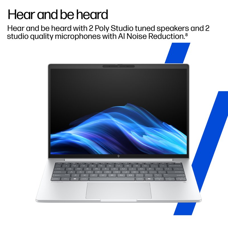 HP EliteBook 8 G1a AI 16 - Ryzen AI 5 340, 24GB, 512GB SSD, 16 WUXGA 300-nit AG, 5MP IR cam, WWAN-ready, Smartcard, FPR, US backlit keyboard, Glacier Silver, 77Wh, Win 11 Pro, 3 years thumbnail 9