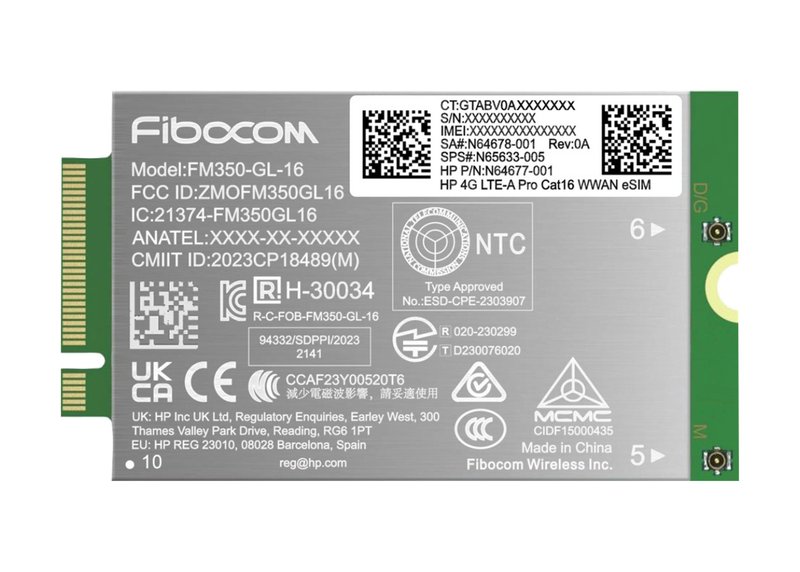 HP 4G LTE Modem m.2 WWAN Cat 16 L860-GL-16 Mobile Broadband Cellular (compatible with WWAN-ready EliteBook 630 640 645 660 665 830 835 840 845 860 865 1040 G11, x360 G11, ProBook 440 445 460 465 G11, ZBook Firefly Fury Power 14 16 G11 G11A) - Image 1
