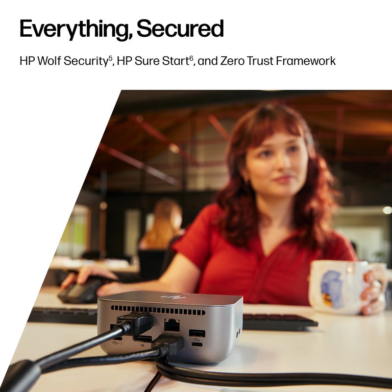 HP Thunderbolt 4 Ultra Dock G6 280W w/Combo Cable - 5x USB-A, 2x USB-C, 1x USB-C Thunderbolt 4, 2x DisplayPort, 1x HDMI, 1x RJ-45, Meteor Silver, 3 years thumbnail 7