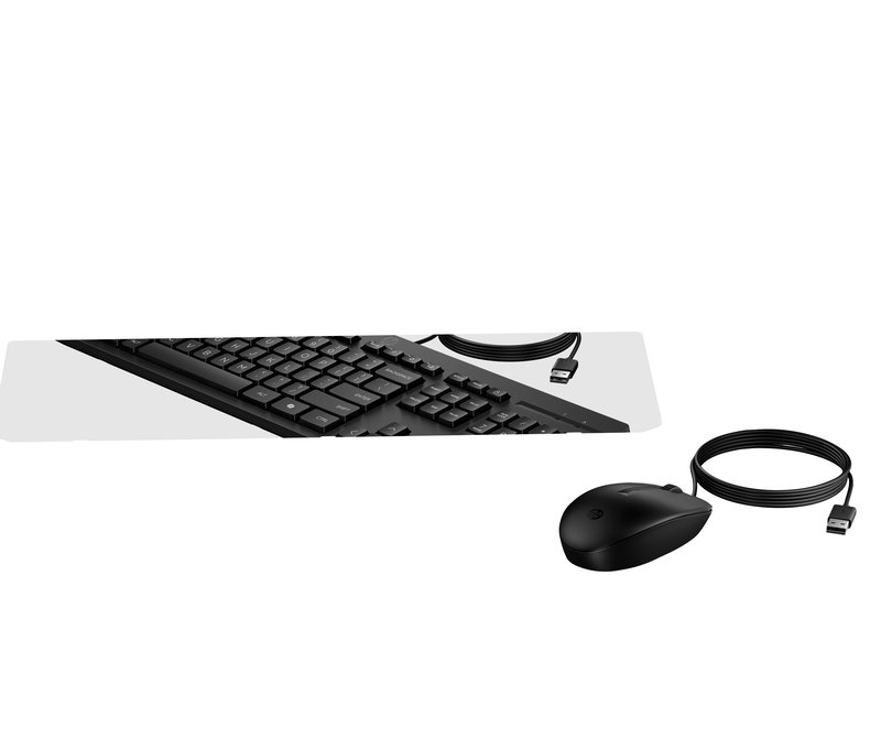 HP 225 G2 USB Wired Mouse Keyboard Combo, Copilot Key, spill resistant - Black - US ENG thumbnail 2