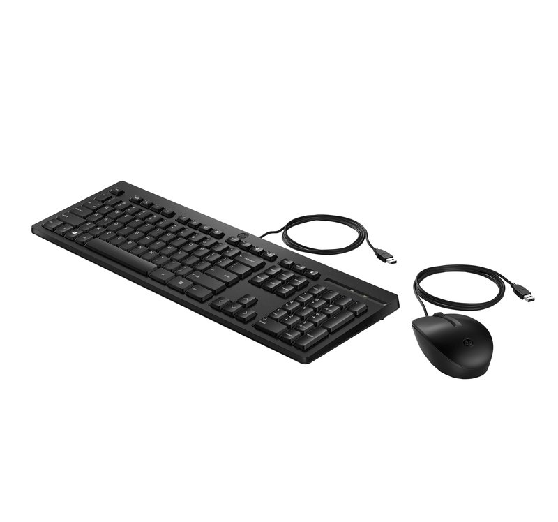 HP 225 G2 USB Wired Mouse Keyboard Combo, Copilot Key, spill resistant - Black - US ENG thumbnail 3