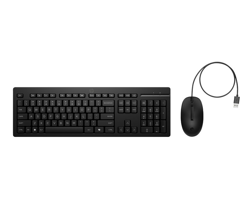 HP 225 G2 USB Wired Mouse Keyboard Combo, Copilot Key, spill resistant - Black - US ENG thumbnail 4