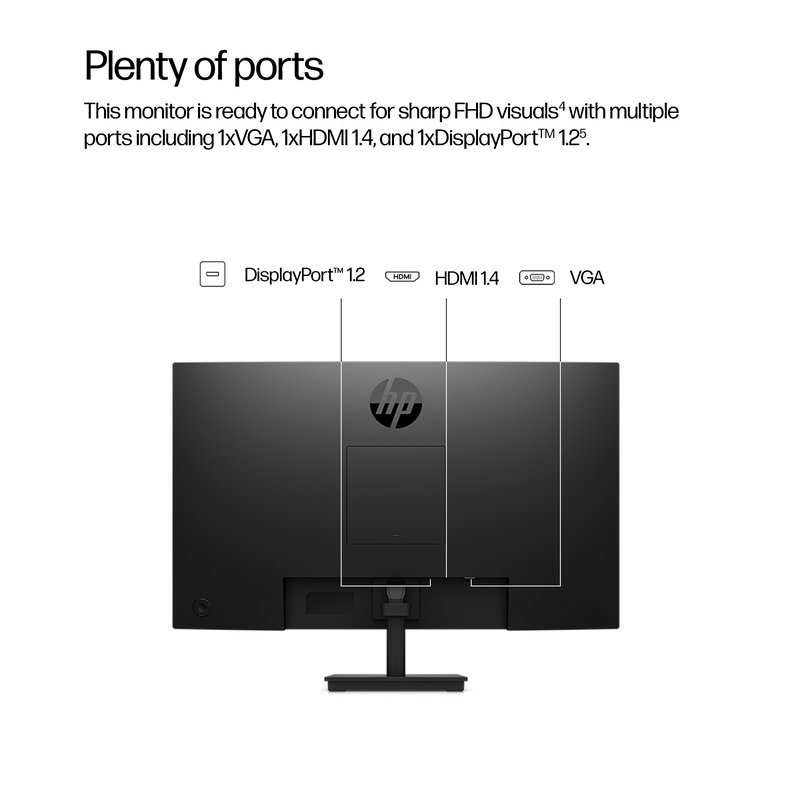 HP 324ph Series 3 Pro FHD Monitor - 23.8” 1920x1080 FHD 250-nit 100Hz AG, IPS, HDMI/VGA/DisplayPort, speakers, height adjustable/tilt, 3 years (replaces P24h G5) thumbnail 7