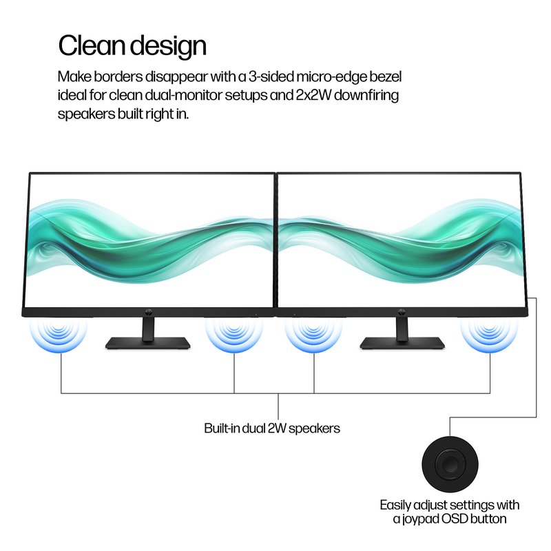 HP 324ph Series 3 Pro FHD Monitor - 23.8” 1920x1080 FHD 250-nit 100Hz AG, IPS, HDMI/VGA/DisplayPort, speakers, height adjustable/tilt, 3 years (replaces P24h G5) thumbnail 9