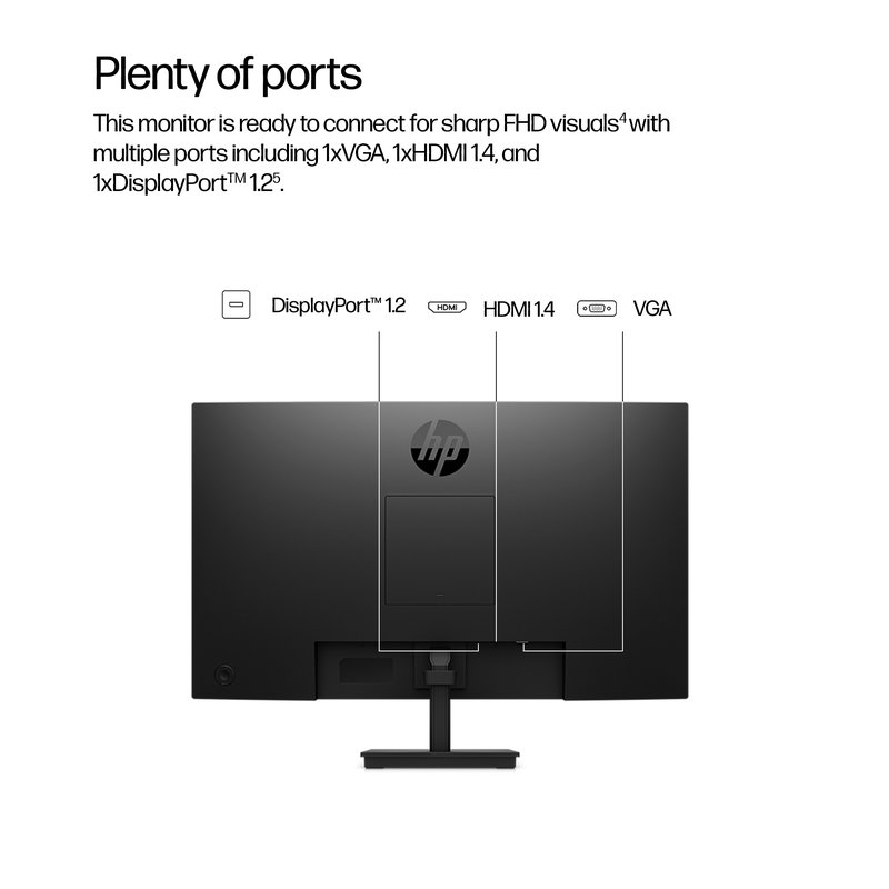HP 327ph Series 3 Pro FHD Monitor - 27" 1920x1080 FHD 250-nit 100Hz AG, IPS, HDMI/VGA/DisplayPort, speakers, height adjustable/tilt, 3 years (replaces P27h G5) thumbnail 6