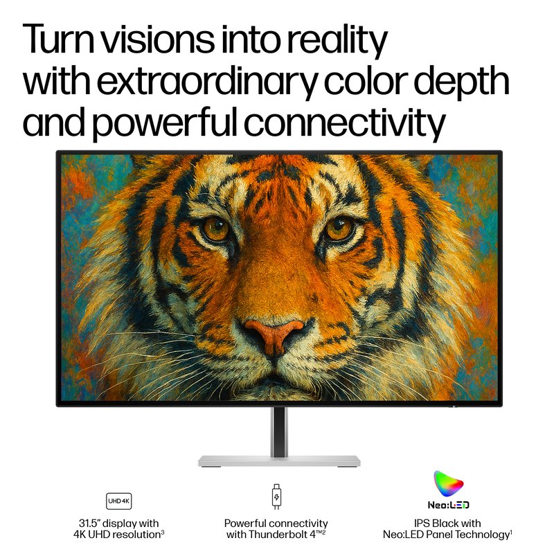 HP 732xk Series 7 Pro 4K TB4 4 Docking Monitor - 31.5" 3840x2160 UHD 450-nit 120Hz AG, IPS Black NeoLED HDR 600, USB-C(140W/15W)/HDMI/DisplayPort & TB4 Daisy-Chain, 5x USB-A, RJ-45 LAN, height adjustable/tilt/swivel/pivot, 3 years thumbnail 6