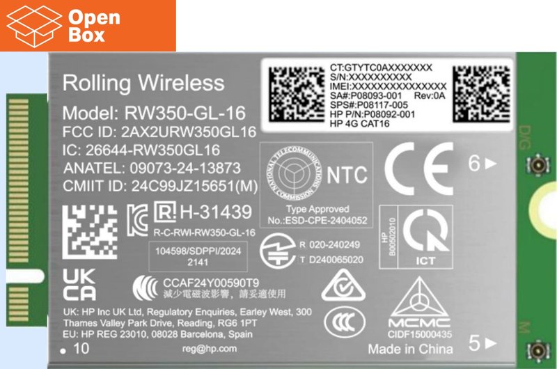 HP 4G LTE Modem - OPENBOX - m.2 WWAN Cat 16 Mobile Broadband Cellular (compatible with WWAN-ready ProBook EliteBook 4 6 - G1i G1a - 13 14 16) - Image 1