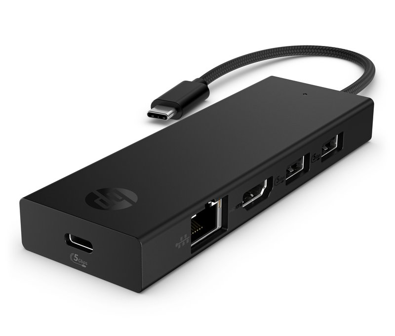HP USB-C Portable Travel Hub - 1x USB-C, 2x USB 3.2, 1x RJ-45, 1x HDMI (up to 4K/60Hz), 1 year thumbnail 2
