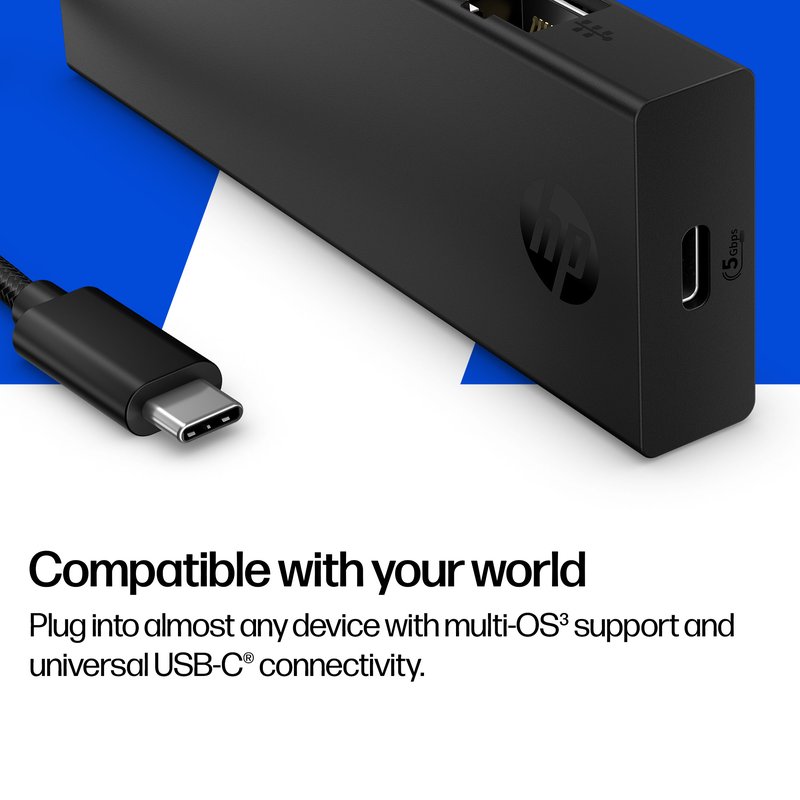 HP USB-C Portable Travel Hub - 1x USB-C, 2x USB 3.2, 1x RJ-45, 1x HDMI (up to 4K/60Hz), 1 year thumbnail 5