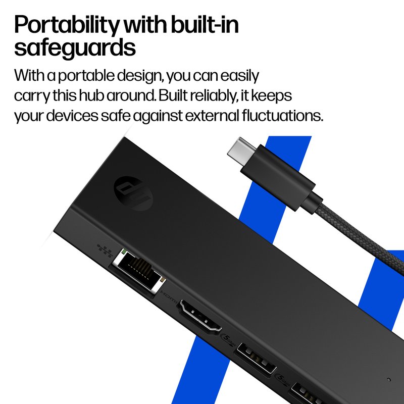 HP USB-C Portable Travel Hub - 1x USB-C, 2x USB 3.2, 1x RJ-45, 1x HDMI (up to 4K/60Hz), 1 year thumbnail 7