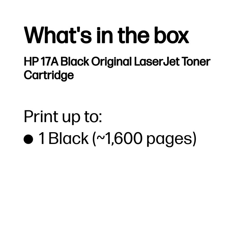 HP 17A Black Laser Toner Cartridge, 1600 pages, for HP LaserJet Pro M102a, M130a thumbnail 3