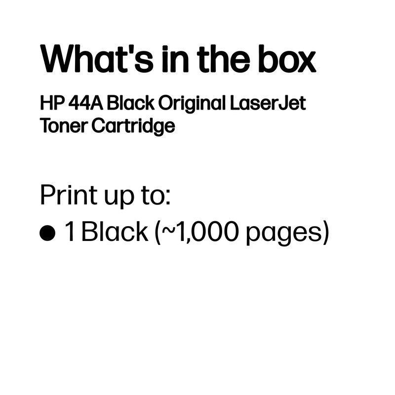 HP 44A Black Laser Toner Cartridge, 1000 pages, for HP LaserJet Pro M14, M15, M17, M28 thumbnail 4