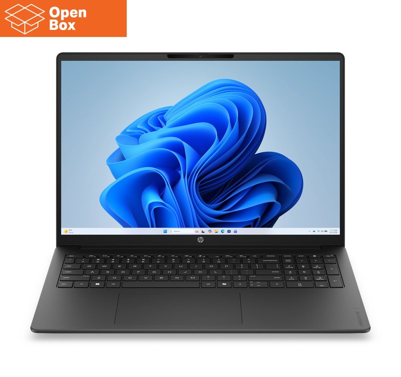 HP OmniBook 3 16-by0015ny - Ryzen 3 30 (4C), 8GB LPDDR5 5500 on-board, 256GB, AMD Radeon 610M Graphics, 16.0 2K (1920x1200) Antiglare IPS 300 nits, Not Including 45W AC Adapter, Jet Black, Win 11 Home, 1 years - Image 1