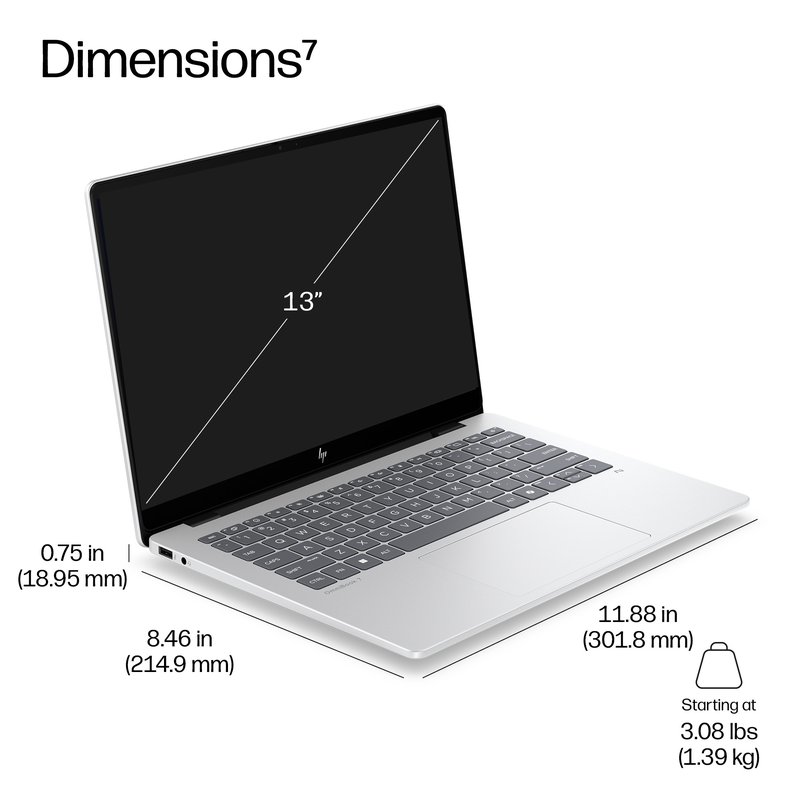 HP EliteBook 8 G2i 13 - Ultra 5-325, 16GB, 512GB SSD, 13.3 WUXGA 400-nit AG, 5MP IR cam, NO WWAN-readyness, Smartcard, FPR, Nordic backlit keyboard, 62Wh, Glacier Silver, Win 11 Pro, 3 years thumbnail 9