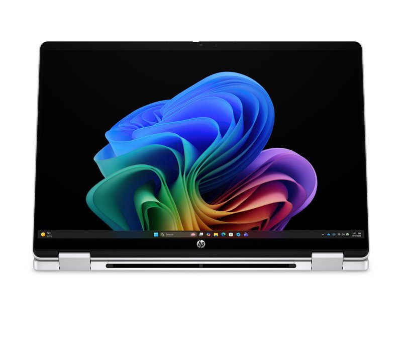 HP OmniBook 5 Flip NG AI 14-km0001nnx - Ultra 7 355, 32GB LPDDR5X 7467 on-board, 512GB , Touch/14.0 2K (1920x1200) OLED, Glacier Silver DF+ AI logo - 5MP IR TNR, Not Included 65W AC Adapter, Win 11 Home, 1 years - Image 1