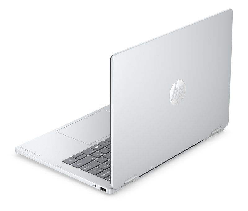 HP OmniBook 5 Flip NG AI 14-km0001nnx - Ultra 7 355, 32GB LPDDR5X 7467 on-board, 512GB , Touch/14.0 2K (1920x1200) OLED, Glacier Silver DF+ AI logo - 5MP IR TNR, Not Included 65W AC Adapter, Win 11 Home, 1 years thumbnail 3