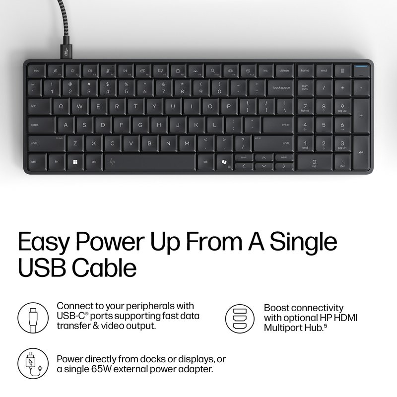HP EliteBoard G1a AI - Ryzen 5 340, 16GB, 512GB SSD, WiFi & BT, FPR, US Backlit Spill Resistant keyboard, 675M mouse, 32Wh, Win 11 Pro, 3 Years thumbnail 3