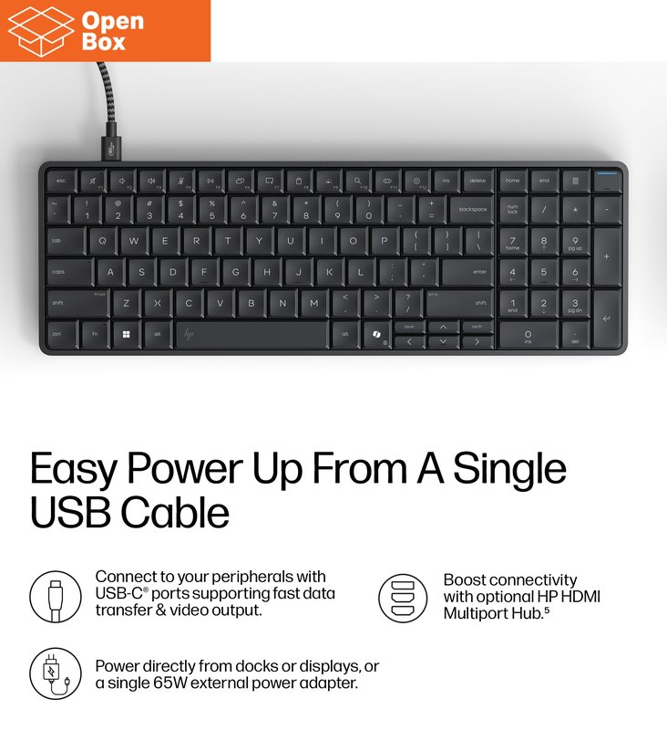 HP EliteBoard G1a AI - OPENBOX - Ryzen 5 340, 16GB, 512GB SSD, WiFi & BT, FPR, US Backlit Spill Resistant keyboard, 675M mouse, 32Wh, Win 11 Pro, 3 Years thumbnail 6