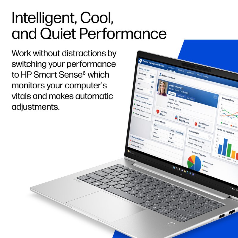 HP EliteBook 6 G2i 14 - Ultra 5-322, 16GB, 512GB SSD, 14 WUXGA 400-nit AG, 5MP IR cam, 4G/5G Modem, Smartcard, FPR, ESTONIAN backlit keyboard, 68Wh, Pike Silver, Win 11 Pro, 3 years thumbnail 9