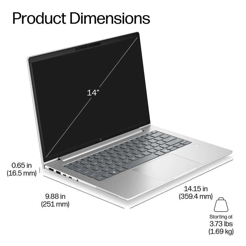 HP EliteBook 6 G2i 14 - Core 5-320, 16GB, 512GB SSD, 14 WUXGA 300-nit AG, 5MP IR cam, 4G/5G Modem, Smartcard, FPR, ESTONIAN backlit keyboard, 56Wh, Pike Silver, Win 11 Pro, 3 years thumbnail 7