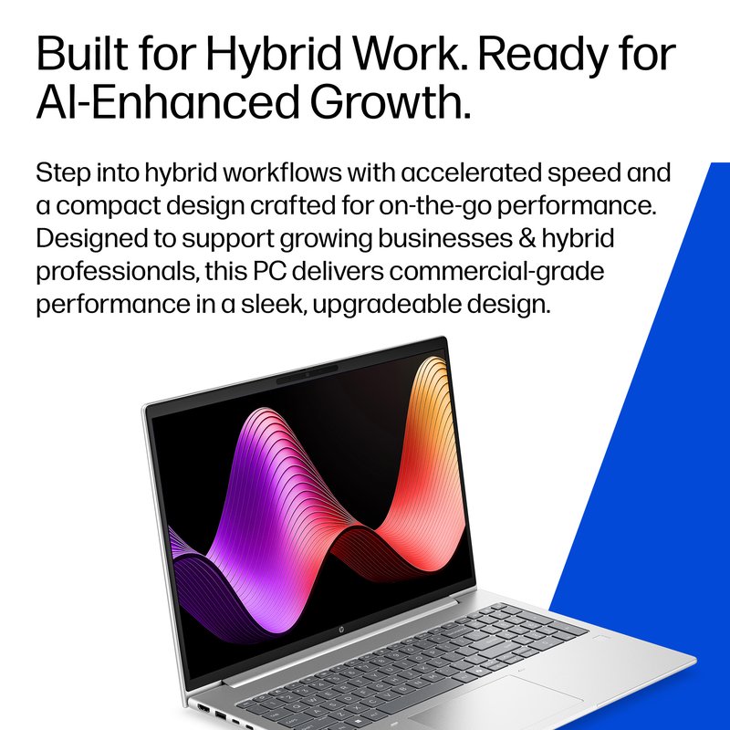 HP ProBook 4 G2i 16 - Ultra 5-322, 16GB, 512GB SSD, 16 WUXGA 300-nit AG, 1080p non-IR cam, NO WWAN-readyness, FPR, Nordic backlit keyboard, 68Wh, Pike Silver, Win 11 Pro, 1 years thumbnail 9