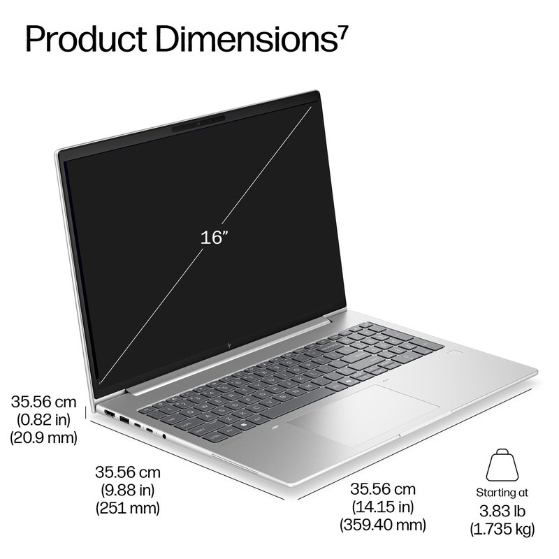 HP EliteBook 6 G2i 16 - Ultra 5-325, 32GB, 512GB SSD, 16 WUXGA 400-nit AG, 5MP IR cam, NO WWAN-readyness, Smartcard, FPR, ESTONIAN backlit keyboard, 56Wh, Pike Silver, Win 11 Pro, 3 years thumbnail 9