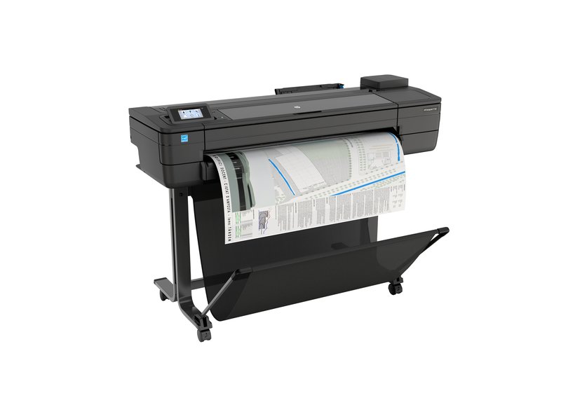 HP DesignJet T730 Printer/Plotter - 36" Roll/A4,A3,A2,A1,A0 Color Ink, Print, Sheet Feeder, Auto Horizontal Cutter, LAN, WiFi, 25 sec/A1 page, 82 A1 prints/hour, with Stand thumbnail 2