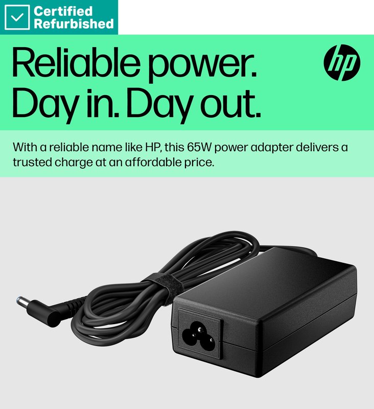 RENEW GOLD HP 65W Smart AC Power Adapter Notebook Charger 4.5mm barrel tip w/ 7.4mm dongle / fits HP 200-series, ProBook 400/600-series, EliteBook 700/800-series thumbnail 5
